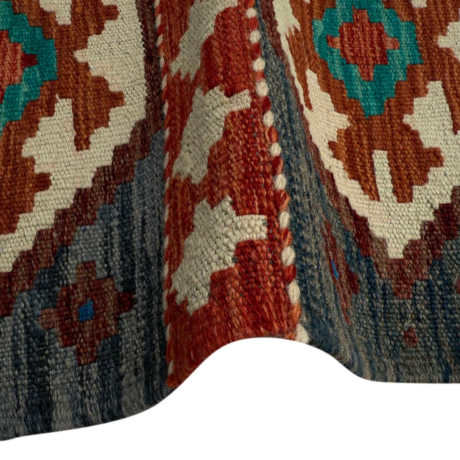 Handmade Afghan Vegetable Kilim Runner 1' 7" x 4' 11"  ft / 47 x 149 cm - No. P37254