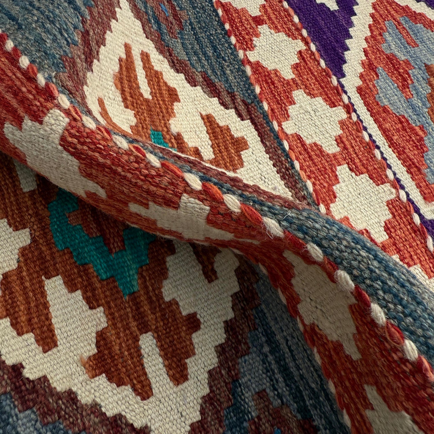 Handmade Afghan Vegetable Kilim Runner 1' 7" x 4' 11"  ft / 47 x 149 cm - No. P37254