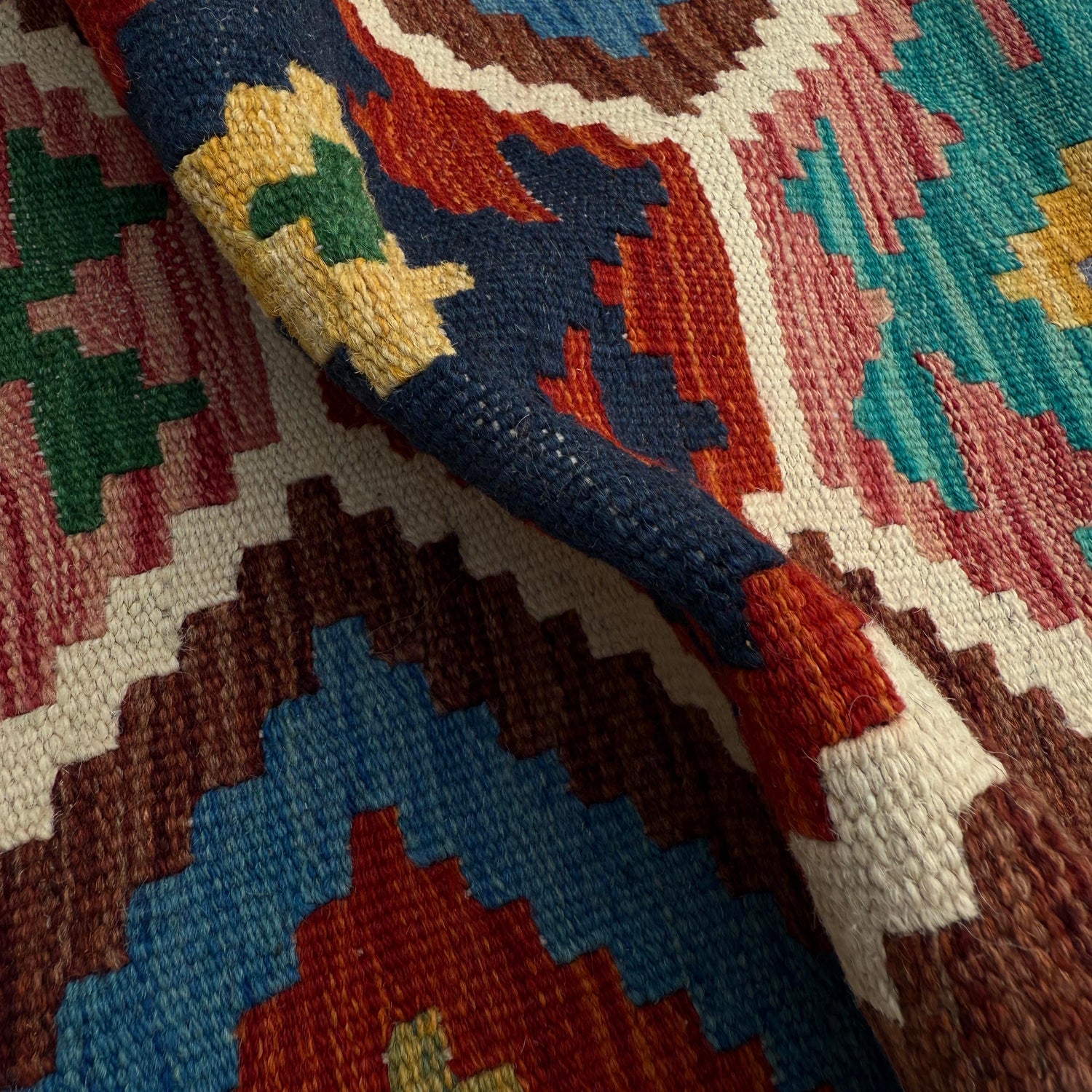 Hand Made Afghan Kilim Runner 1' 8" x 4' 11"  ft / 50 x 150 cm - No. P37256