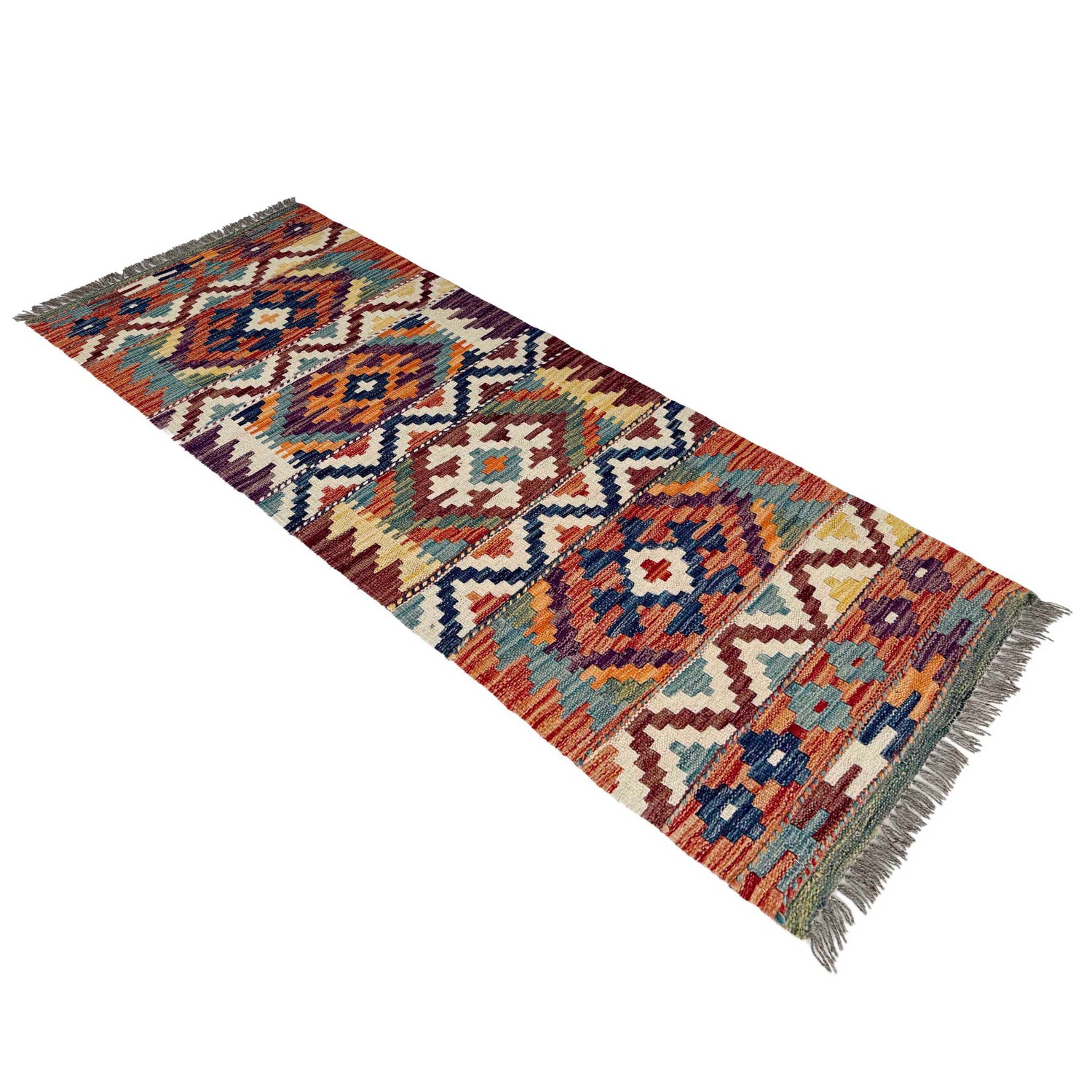 Hand Knotted Flatweave Kilim Runner 1' 8" x 4' 9"  ft / 51 x 144 cm - No. P37258