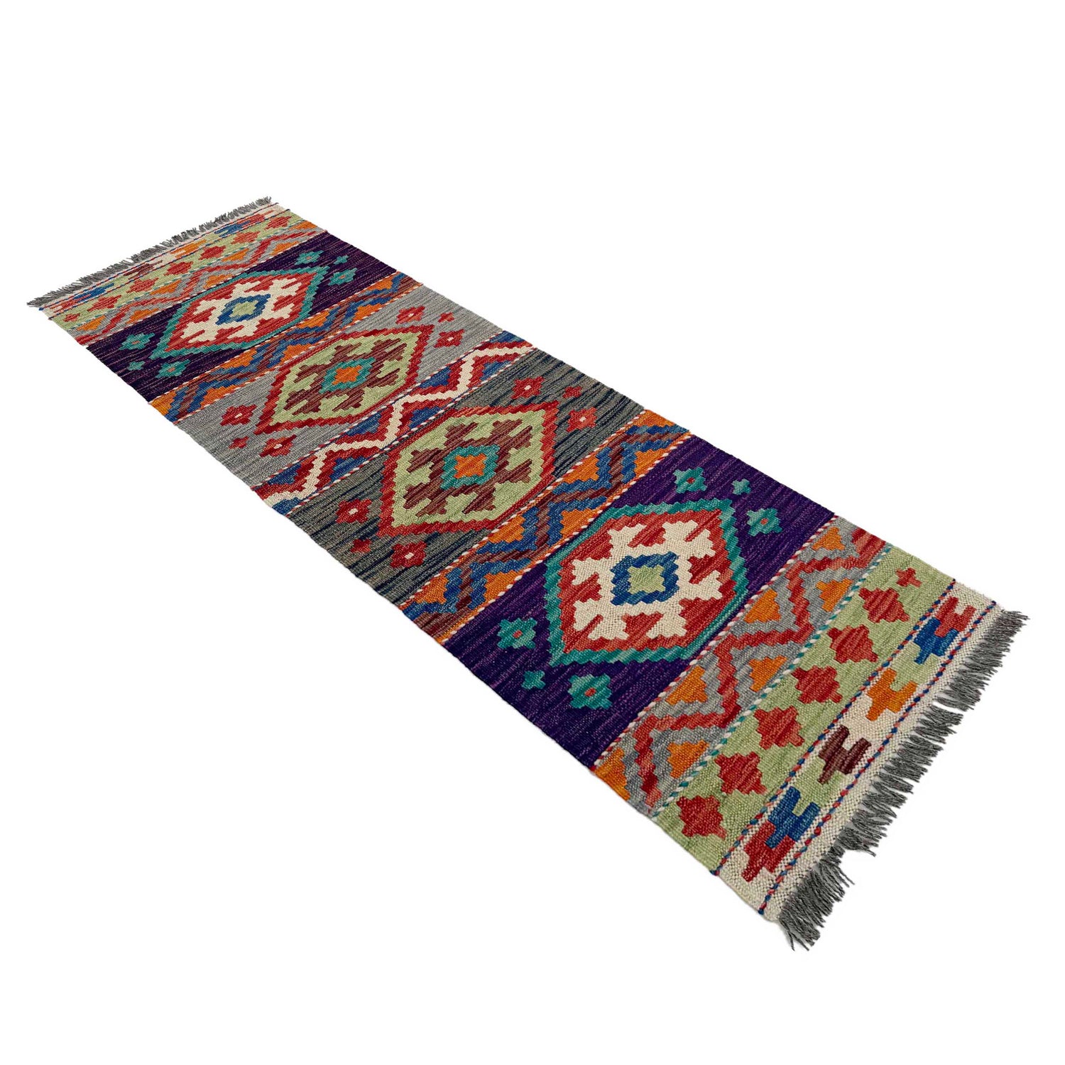 Handmade Afghan Vegetable Kilim Runner 1' 7" x 4' 9"  ft / 48 x 145 cm - No. P37260
