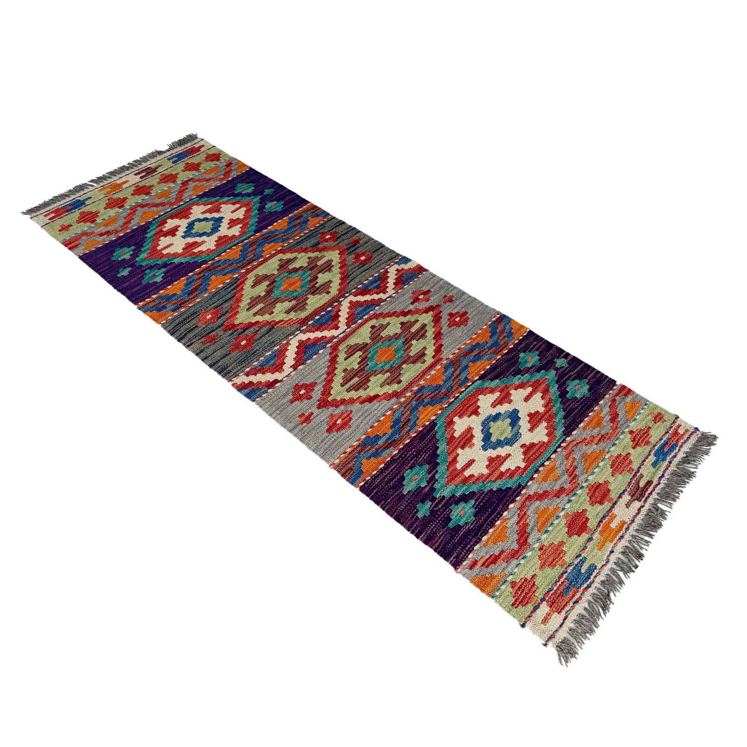 Handmade Afghan Vegetable Kilim Runner 1' 7" x 4' 9"  ft / 48 x 145 cm - No. P37260