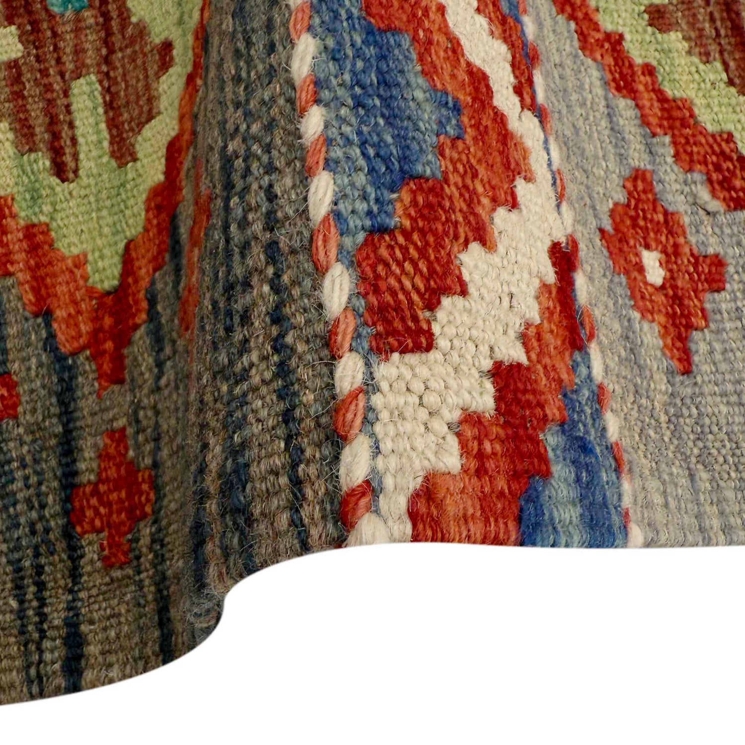 Handmade Afghan Vegetable Kilim Runner 1' 7" x 4' 9"  ft / 48 x 145 cm - No. P37260