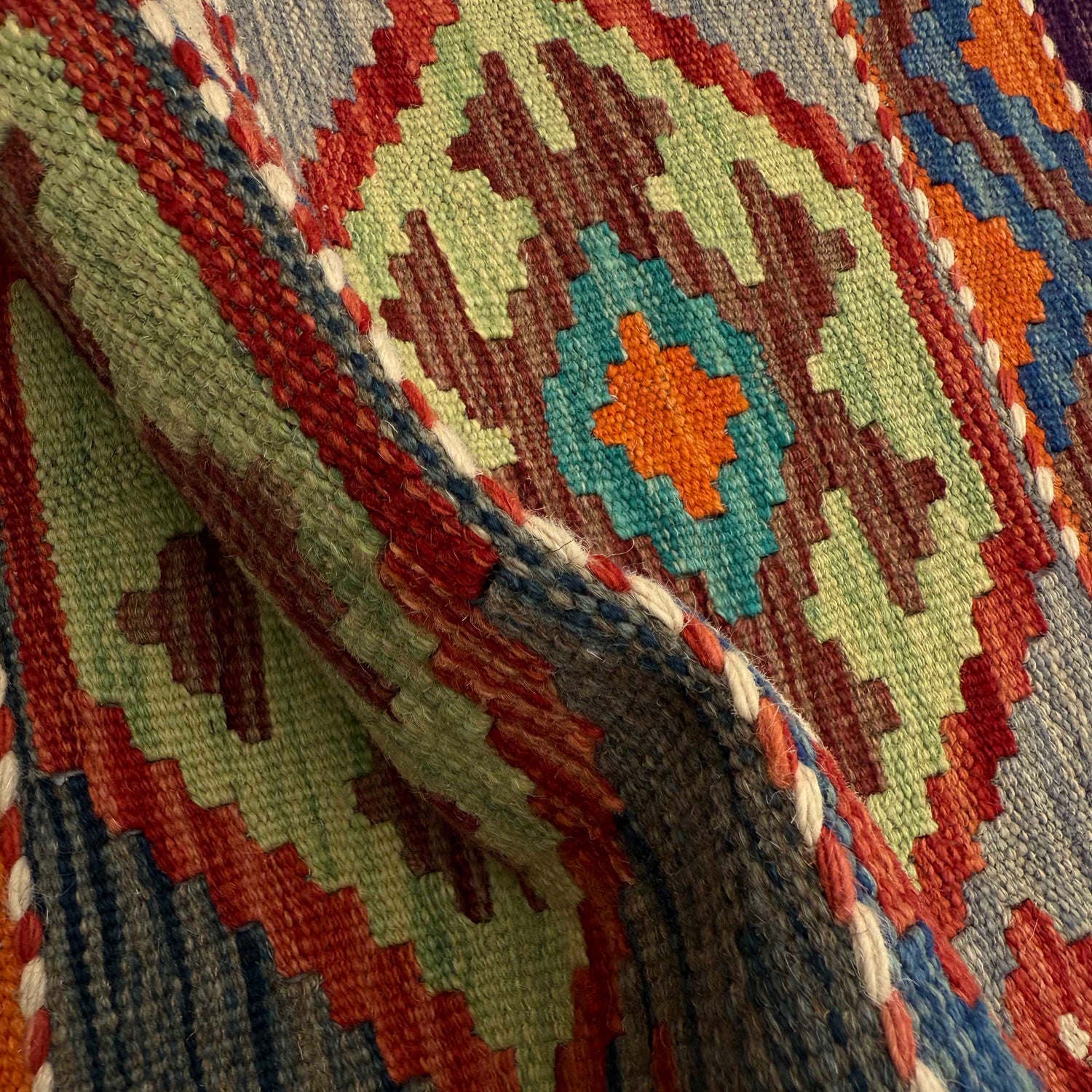 Handmade Afghan Vegetable Kilim Runner 1' 7" x 4' 9"  ft / 48 x 145 cm - No. P37260