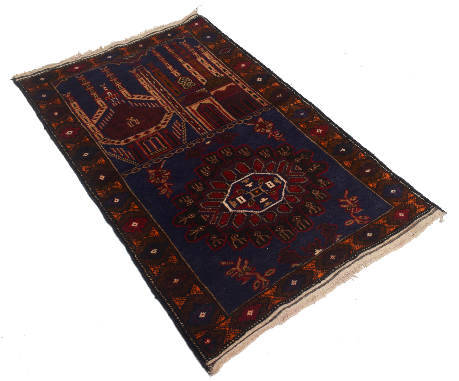 Hand Knotted Prayer Rug 2' 8" x 4' 4" ft / 82 x 133 cm - No. R12595