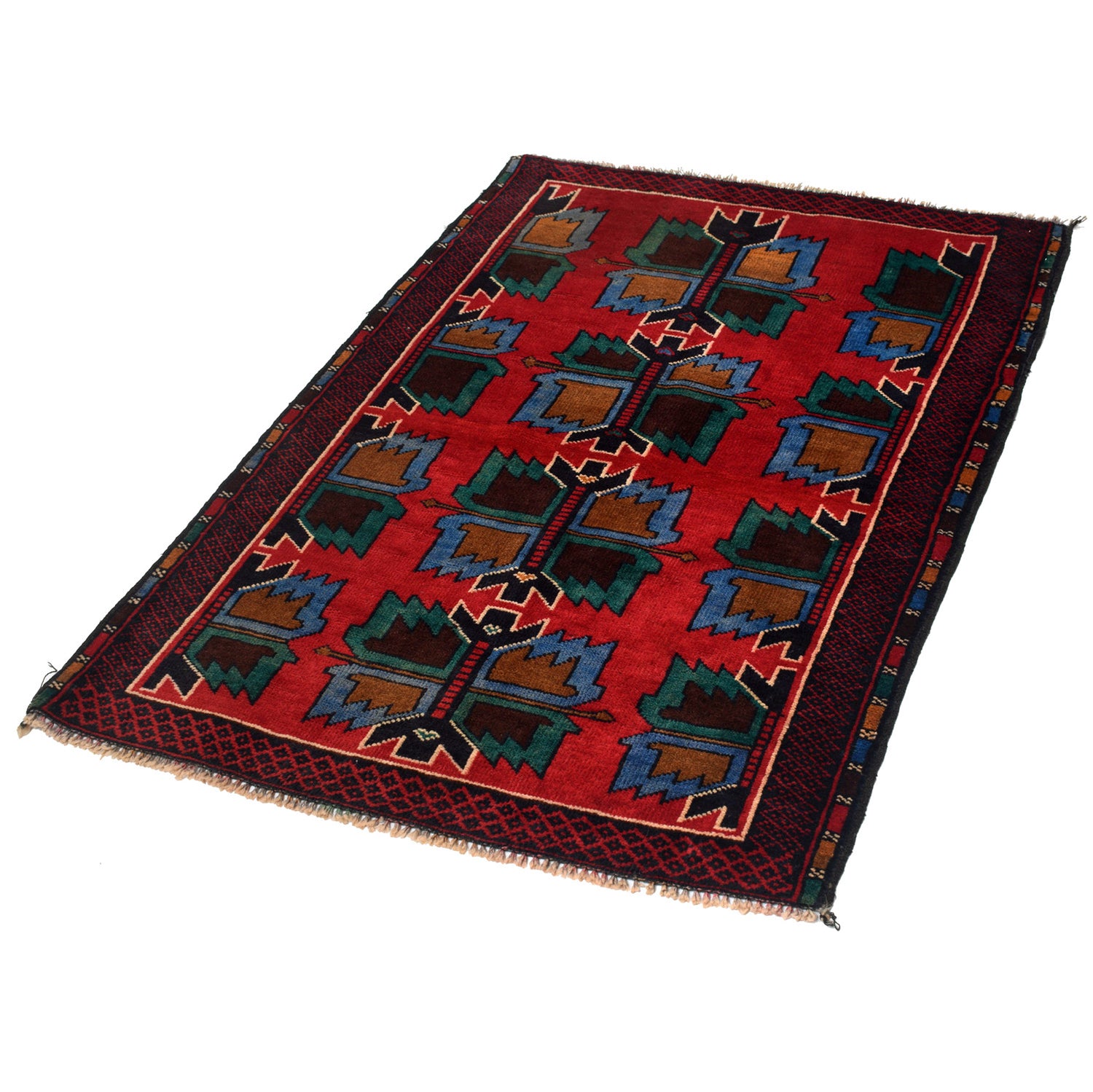 Red Baluchi Rug 2' 11" x 4' 5" ft / 88 x 134 cm - No. R13501