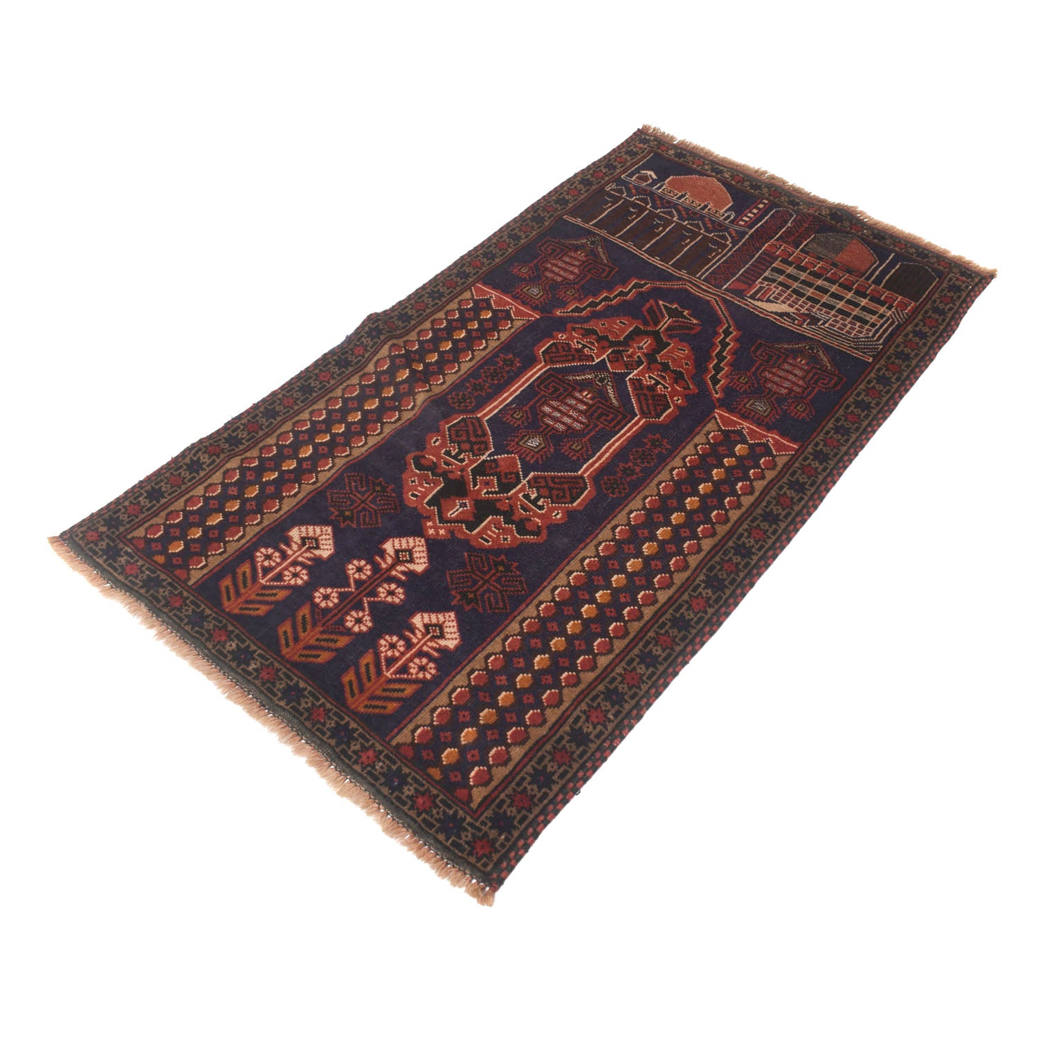 Hand Knotted Prayer Rug 2' 8" x 4' 9" ft / 81 x 146 cm - R13584