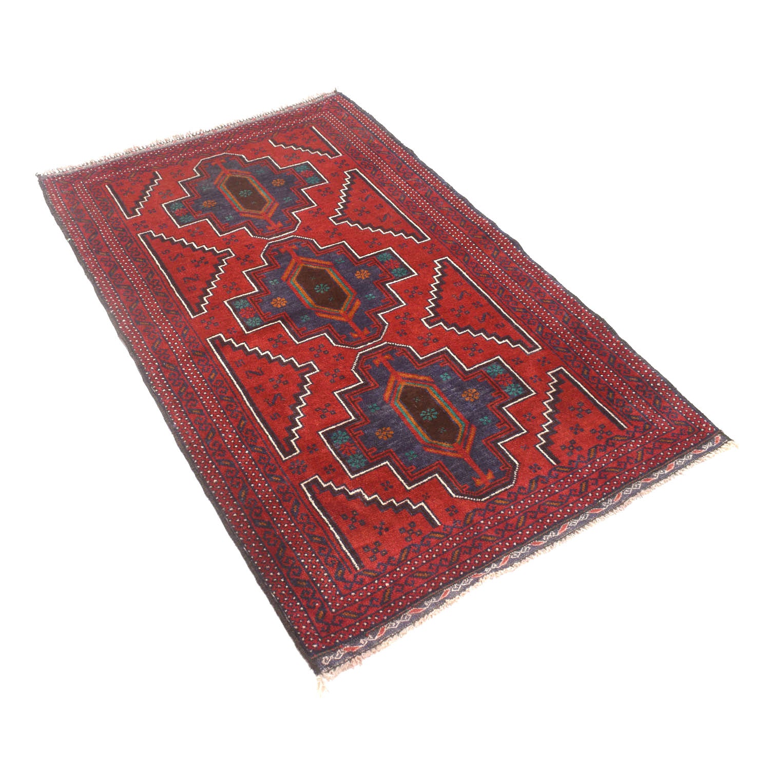 Red Baluchi Rug 3' 0" x 4' 10" ft / 91 x 146 cm - No. R13649