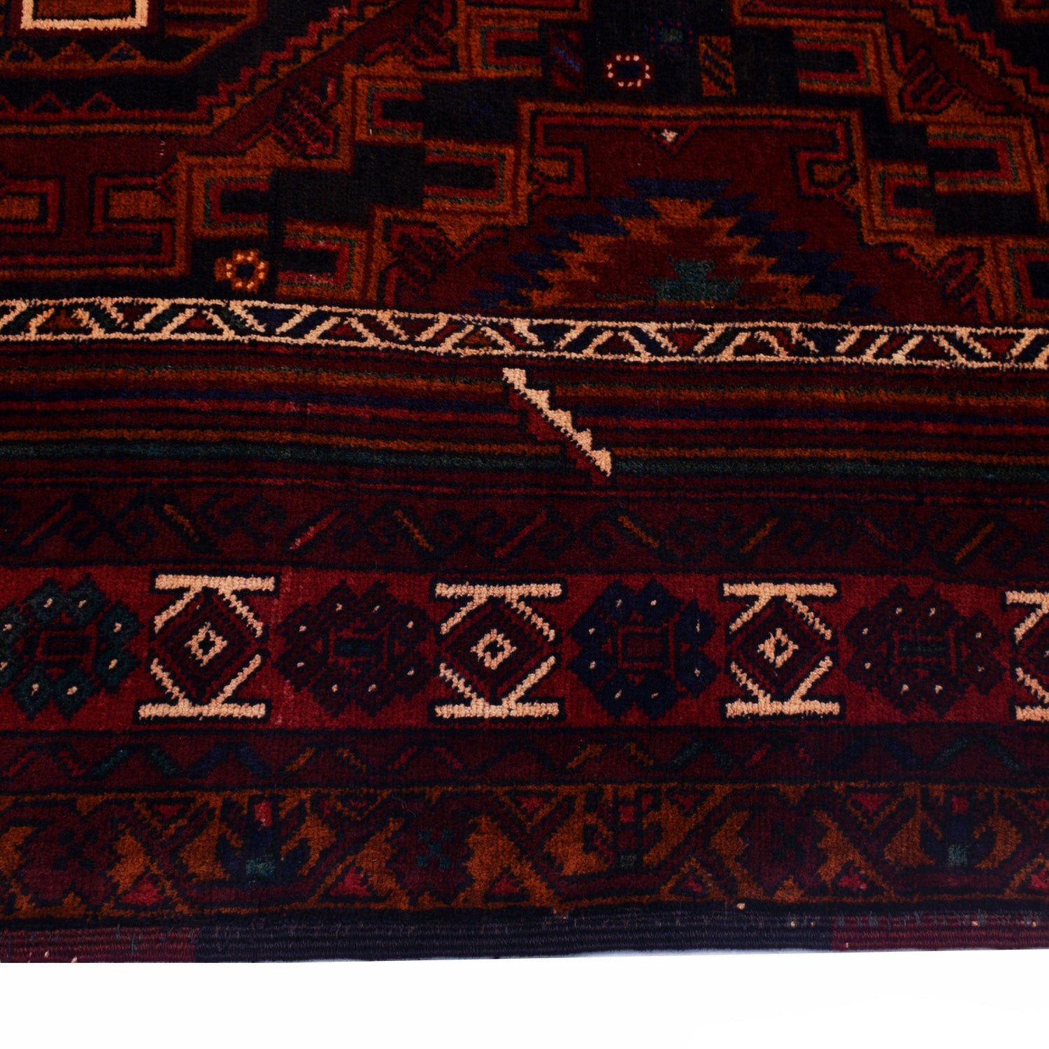 Hand Knotted Baluchi Rug 4' 1" x 6' 6" ft / 125 x 199 cm - No. R17951