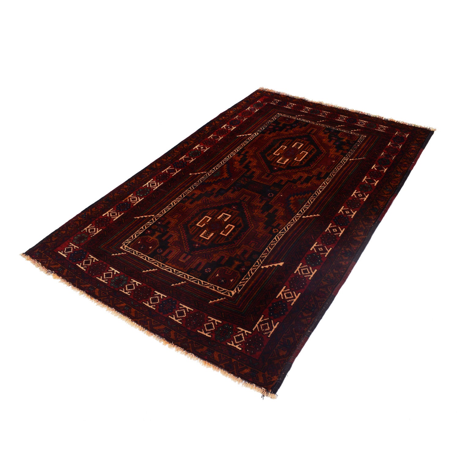 Hand Knotted Baluchi Rug 4' 1" x 6' 6" ft / 125 x 199 cm - No. R17951