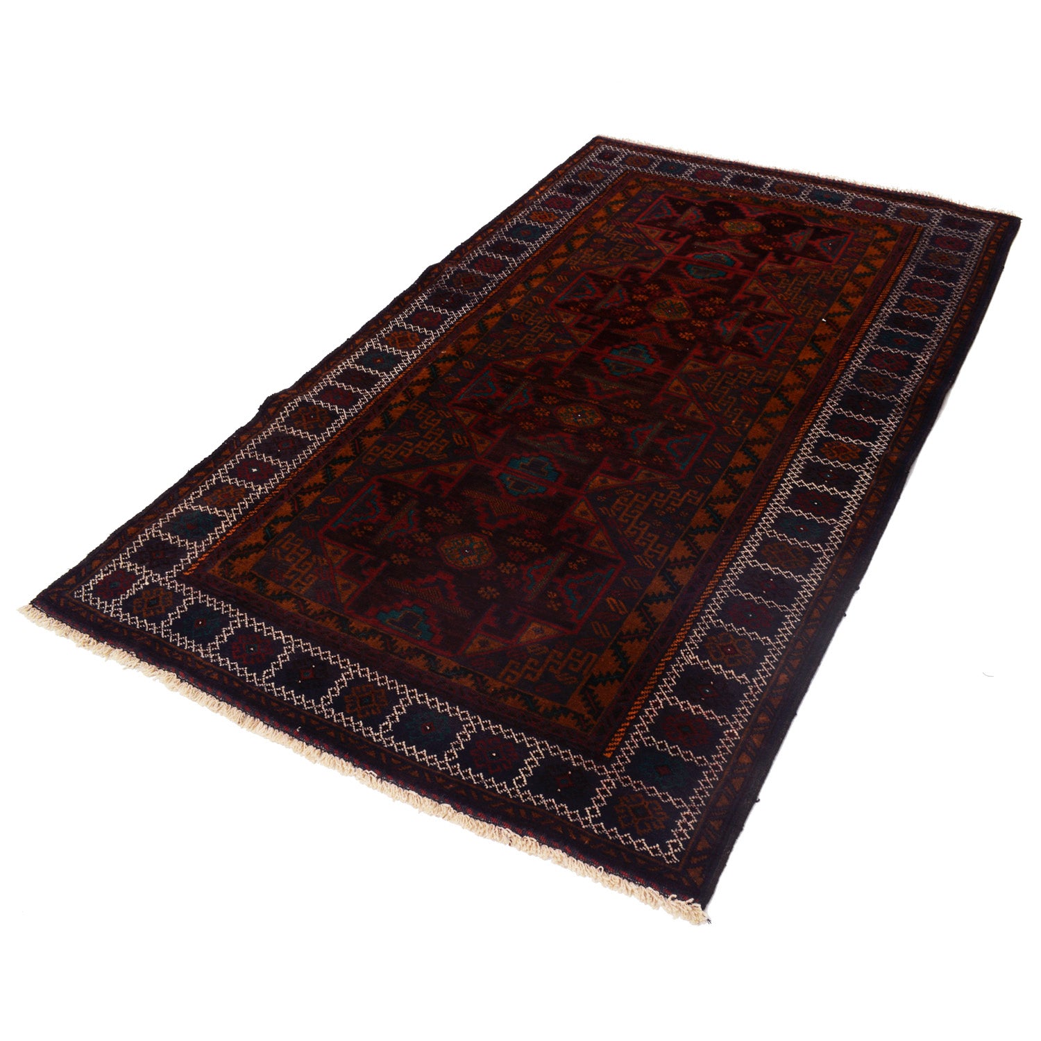 Handmade Baluchi Rug 4' 1" x 7' 1" ft / 125 x 215 cm - No. R17952