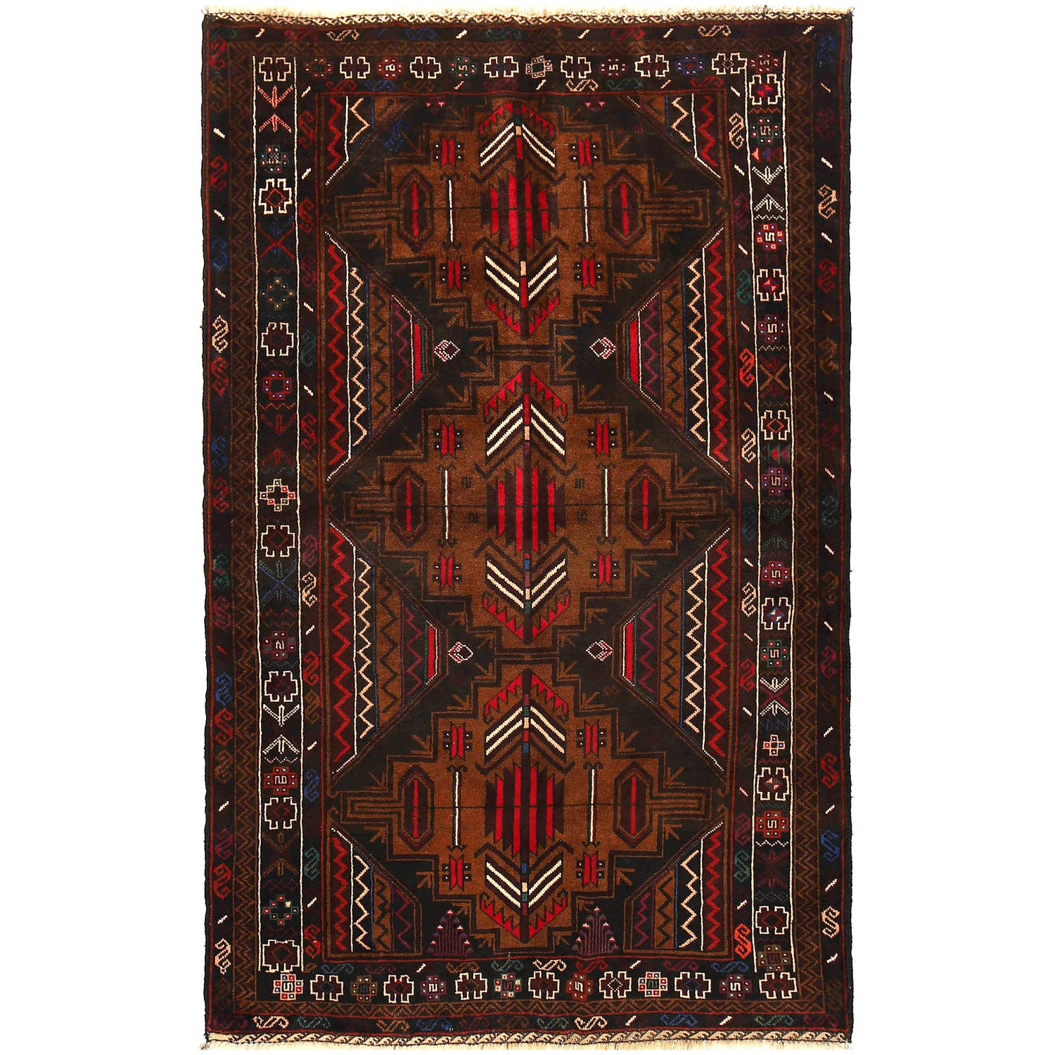 Baluch Short Rug 4' 1" x 6' 7" ft / 125 x 200 cm - No. R18211