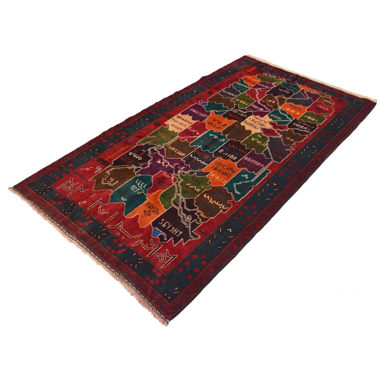 Handmade Pictorial Carpet 3' 8" x 6' 7" ft / 112 x 201 cm - No. R18219