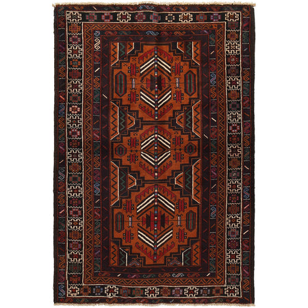 Brown Color Baluchi Rug 3' 10" x 5' 9" ft / 116 x 174 cm - No. R18226