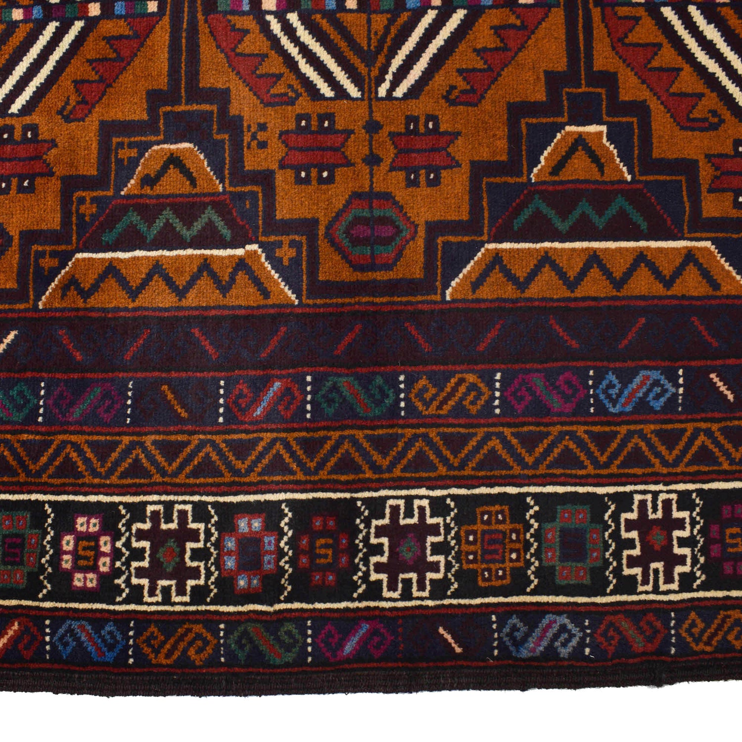 Brown Color Baluchi Rug 3' 10" x 5' 9" ft / 116 x 174 cm - No. R18226