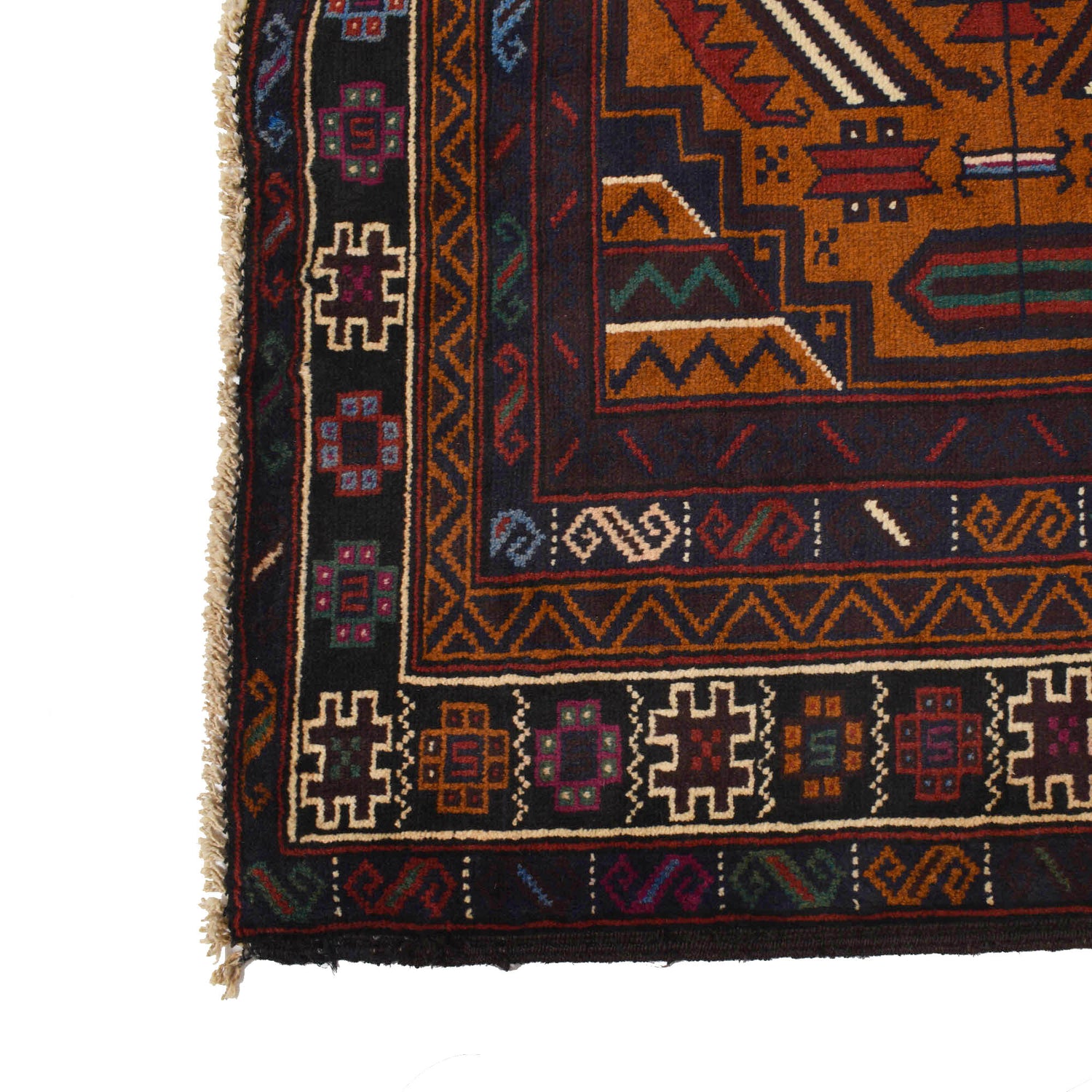 Brown Color Baluchi Rug 3' 10" x 5' 9" ft / 116 x 174 cm - No. R18226