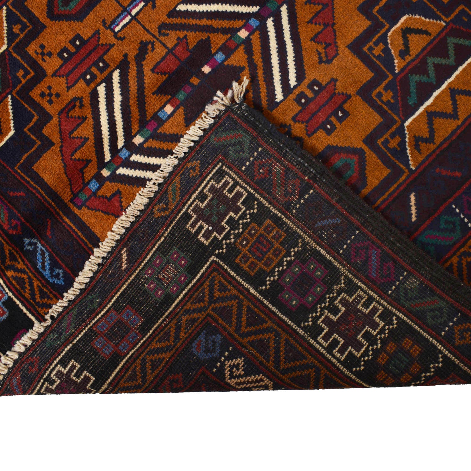 Brown Color Baluchi Rug 3' 10" x 5' 9" ft / 116 x 174 cm - No. R18226