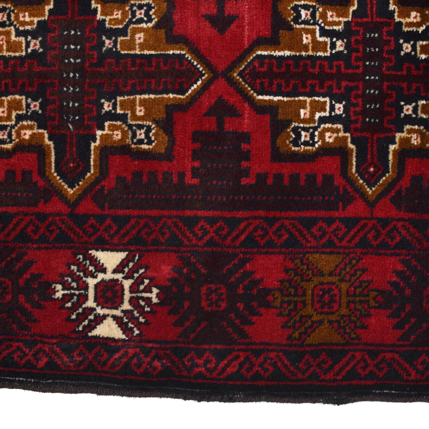 Red Color Baluchi Rug 4' 0" x 6' 6" ft / 123 x 198 cm - No. R18244