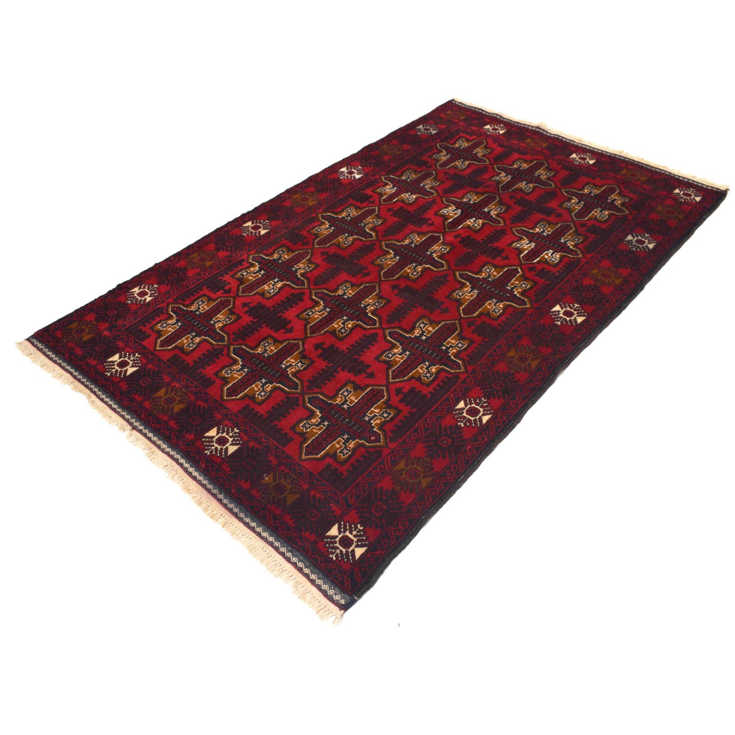 Red Color Baluchi Rug 4' 0" x 6' 6" ft / 123 x 198 cm - No. R18244