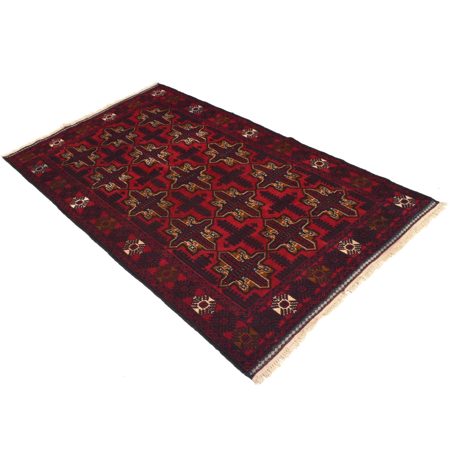 Red Color Baluchi Rug 4' 0" x 6' 6" ft / 123 x 198 cm - No. R18244