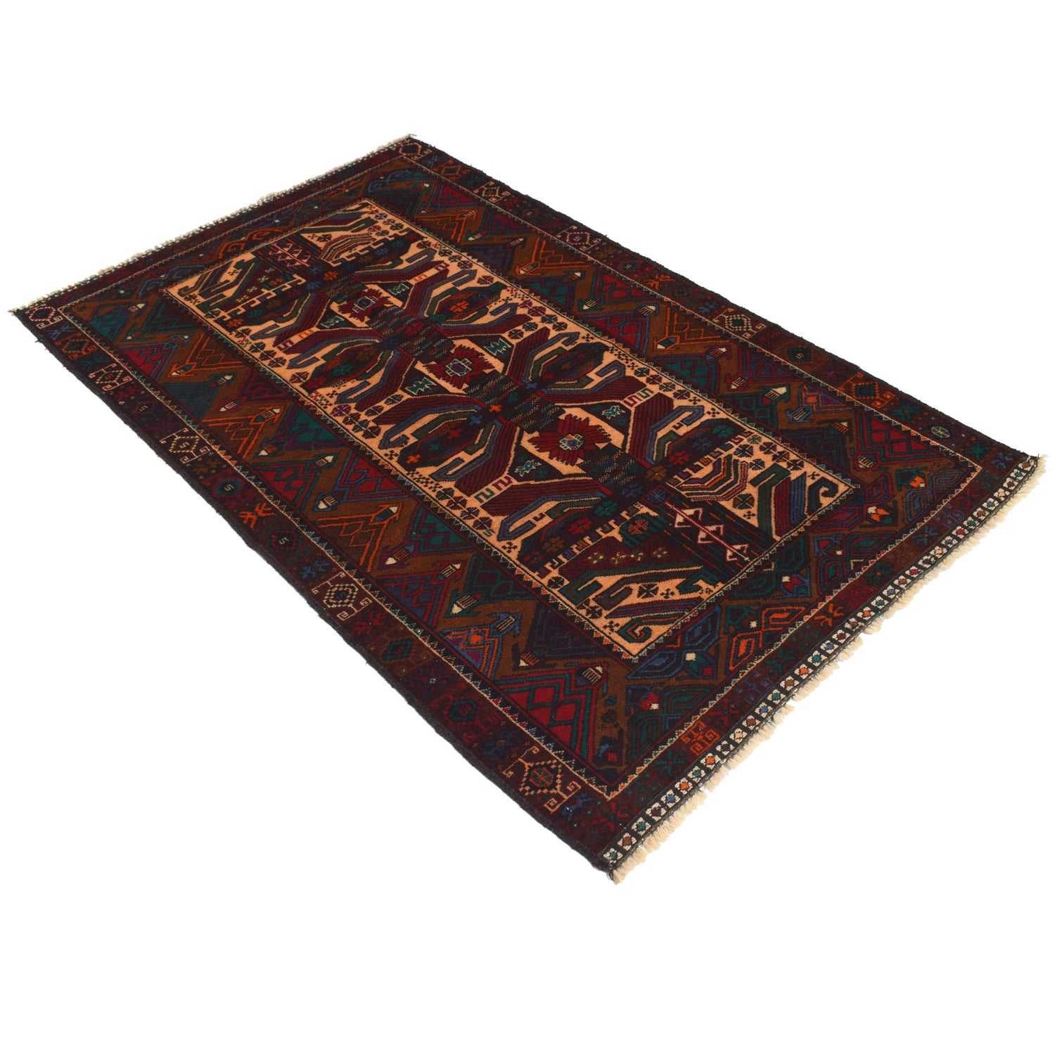 Handmade Baluchi Rug 3' 9" x 5' 11" ft / 114 x 181 cm - No. R18252