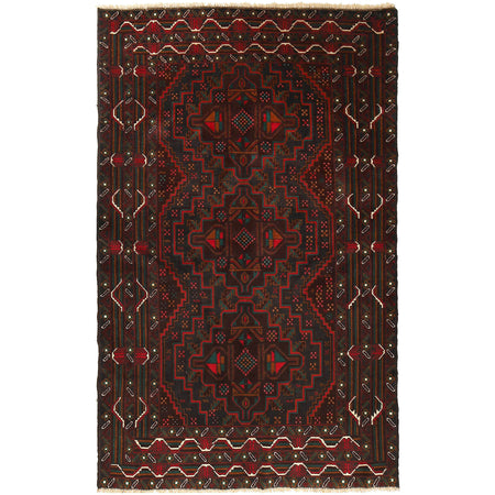 Handmade Baluchi Rug 4' 1" x 6' 8" ft / 125 x 202 cm - No. R18254