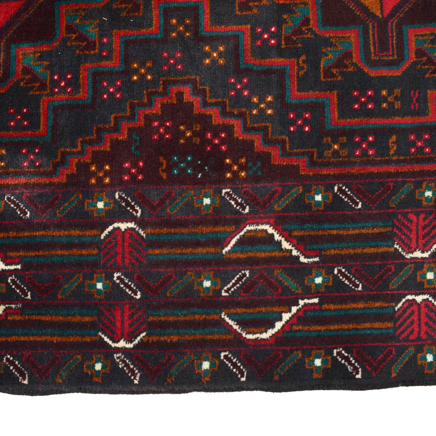 Handmade Baluchi Rug 4' 1" x 6' 8" ft / 125 x 202 cm - No. R18254