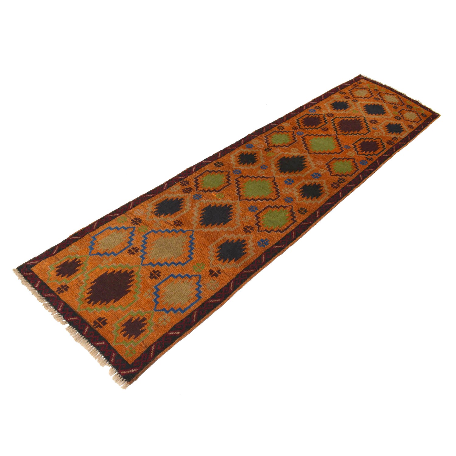Afghan Baluchi Hallway Runner 2' 7" x 9' 8" ft / 78 x 294 cm - No. R18271
