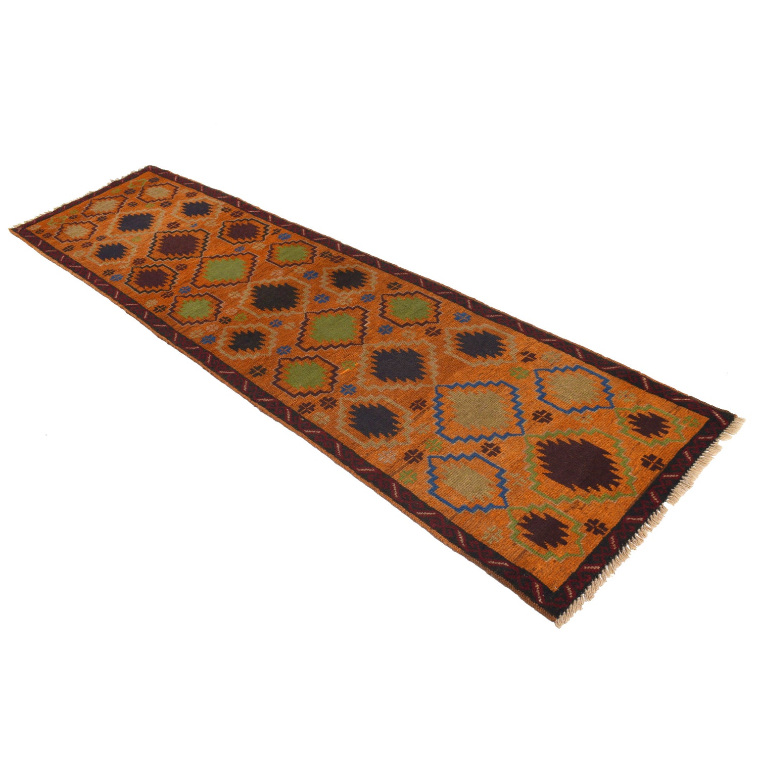 Afghan Baluchi Hallway Runner 2' 7" x 9' 8" ft / 78 x 294 cm - No. R18271