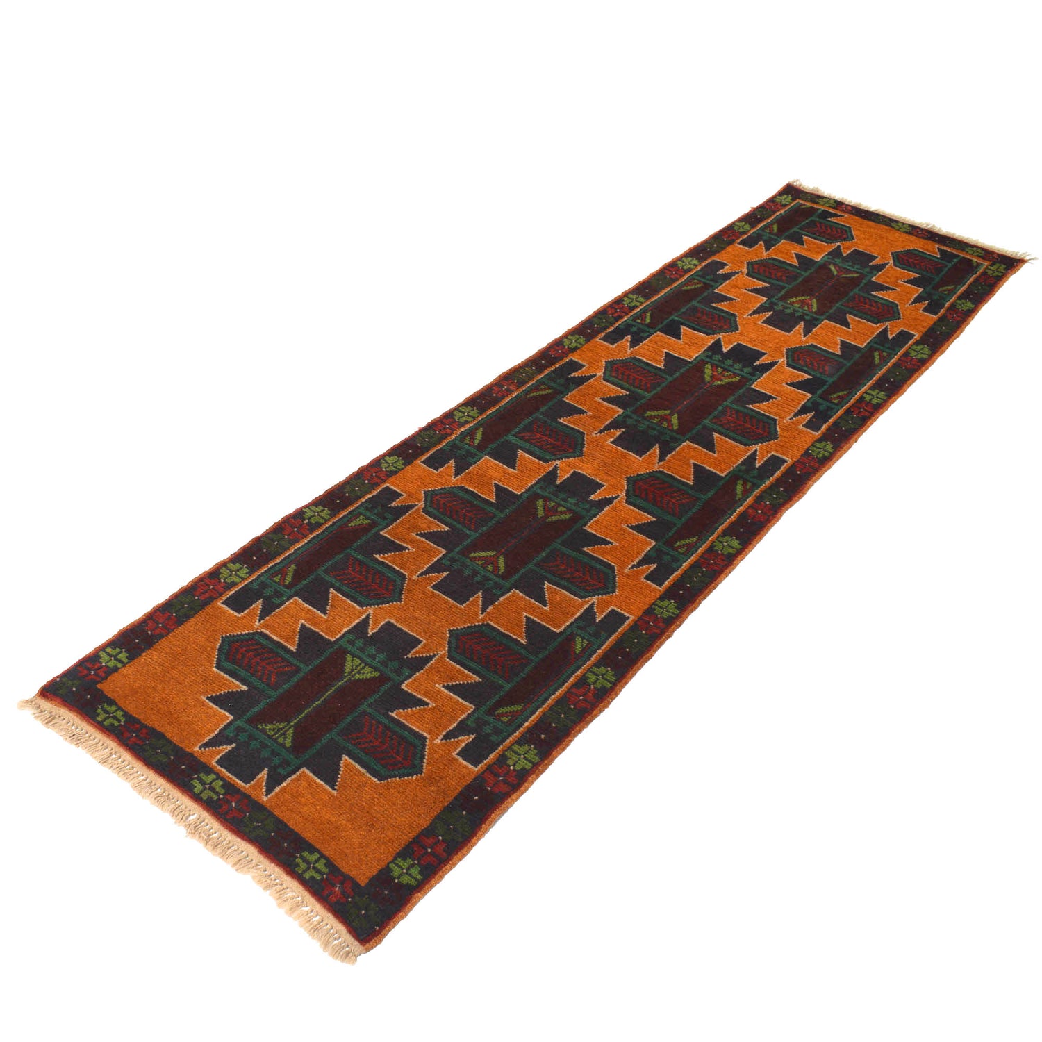 Handmade Balochi Runner Rug 2' 4" x 8' 5" ft / 72 x 256 cm - No. R18272