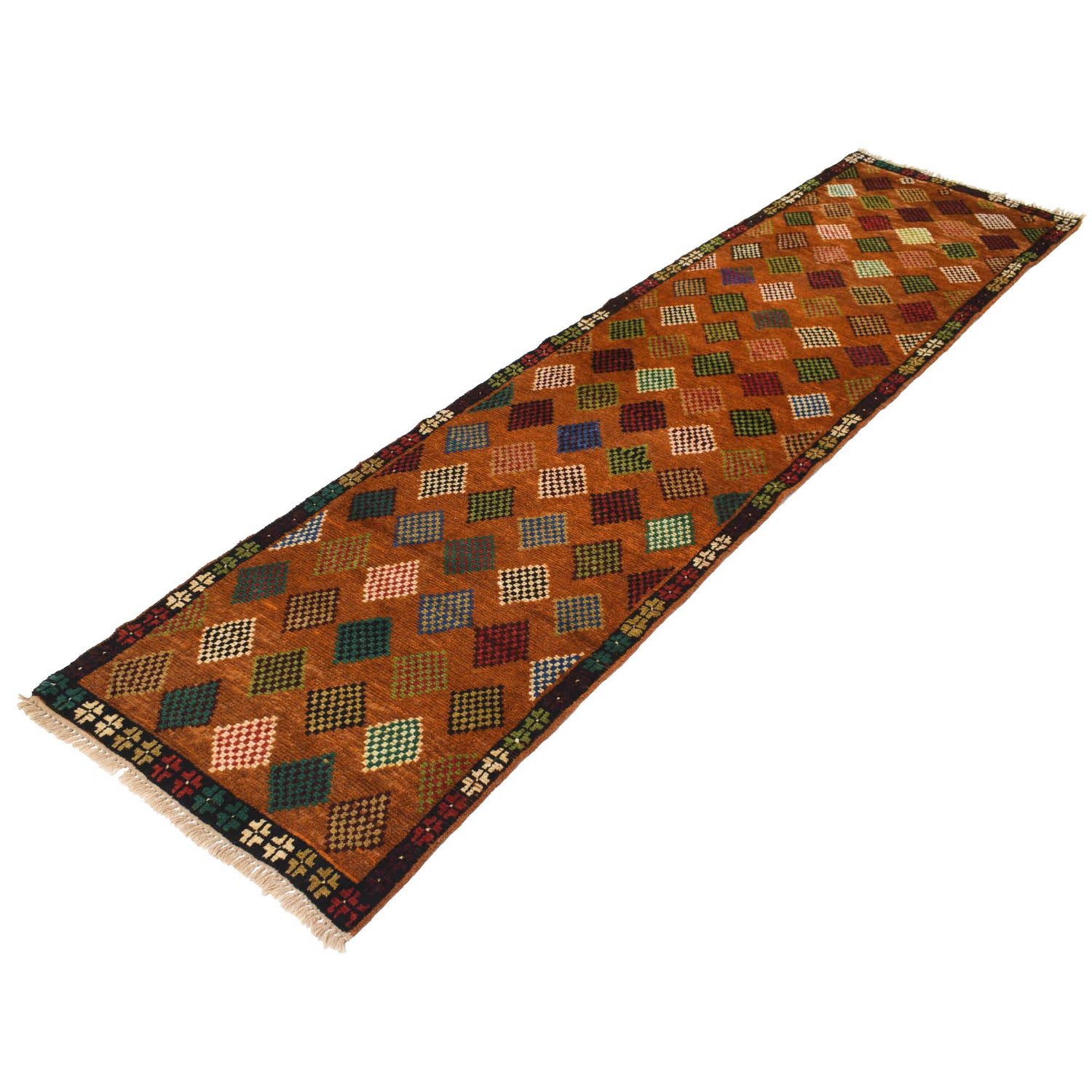 Afghan Baluchi Hallway Runner 2' 5" x 9' 4" ft / 73 x 285 cm - No. R18274