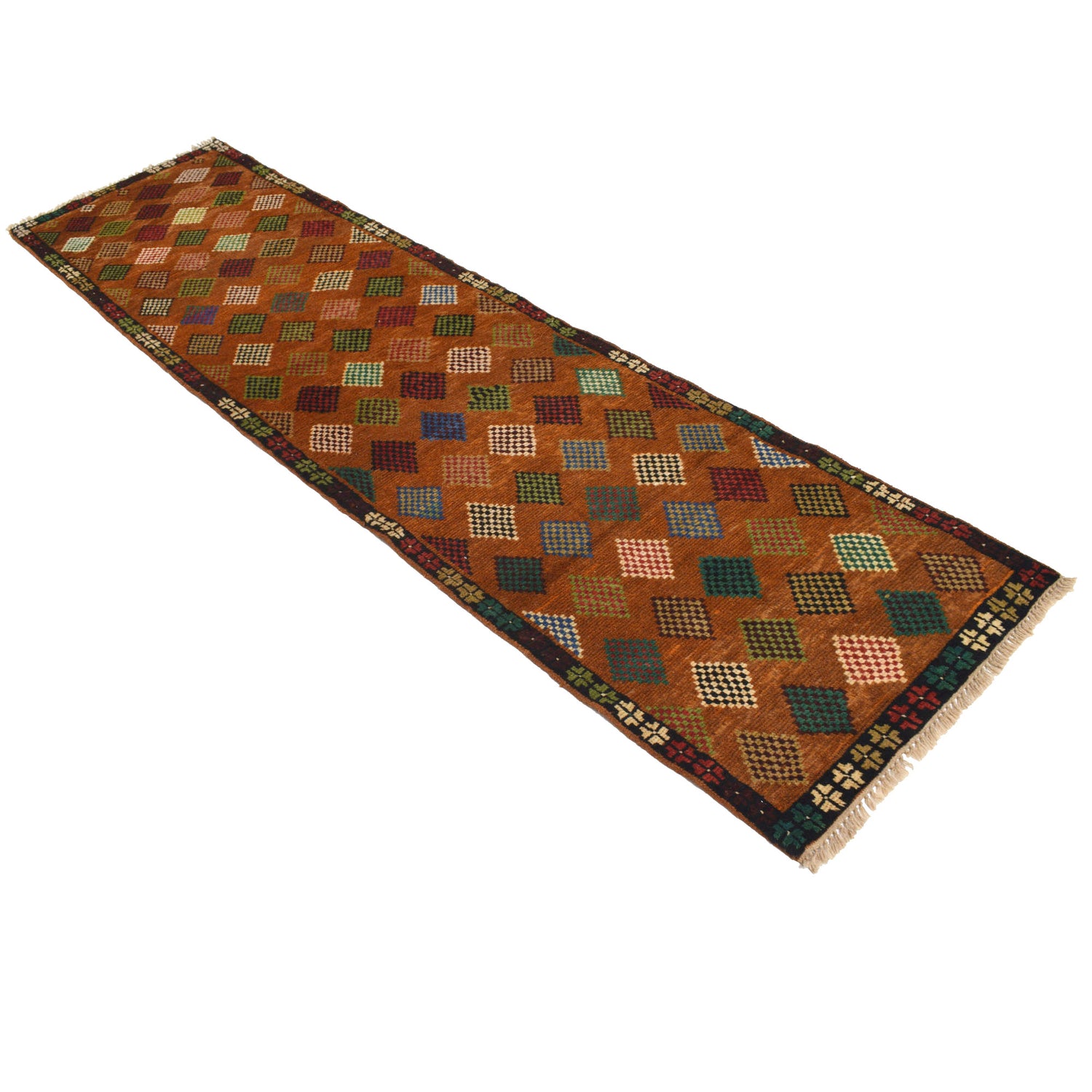 Afghan Baluchi Hallway Runner 2' 5" x 9' 4" ft / 73 x 285 cm - No. R18274