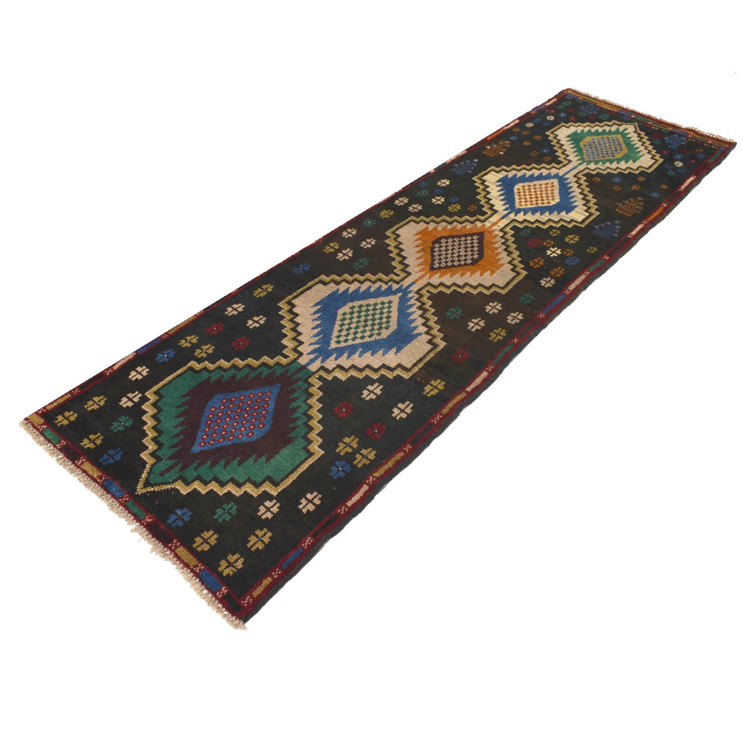Afghan Baluchi Hallway Runner 2' 8" x 9' 2" ft / 81 x 280 cm - No. R18279