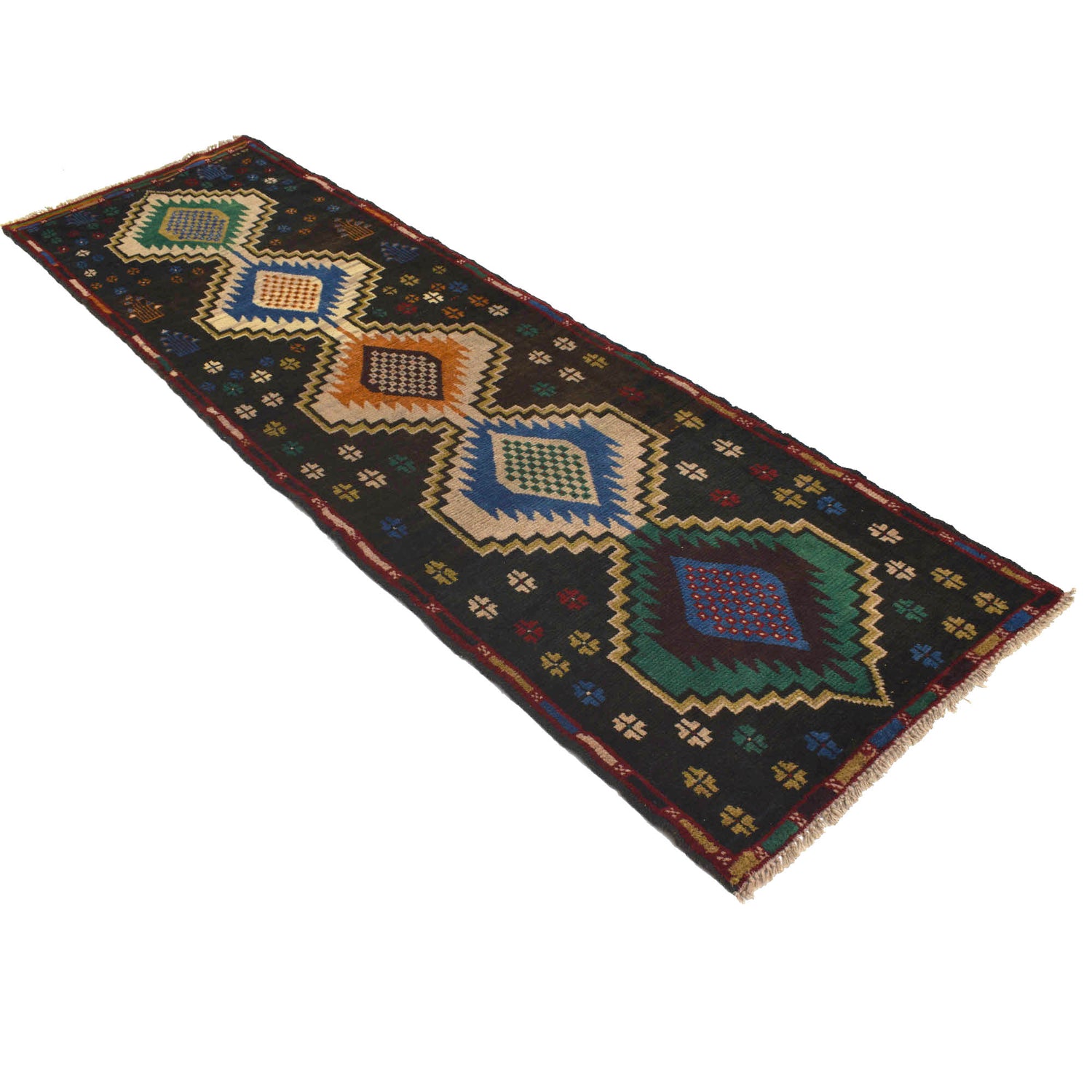 Afghan Baluchi Hallway Runner 2' 8" x 9' 2" ft / 81 x 280 cm - No. R18279