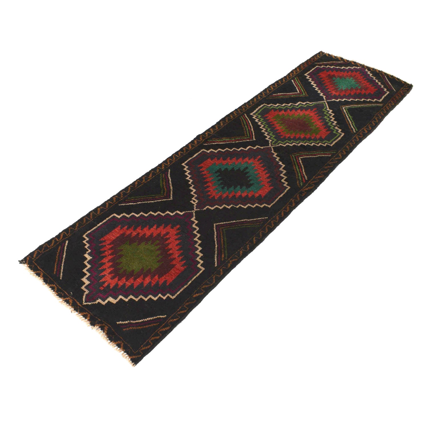 Handmade Balochi Runner Rug 2' 3" x 8' 3" ft / 69 x 252 cm - No. R18282