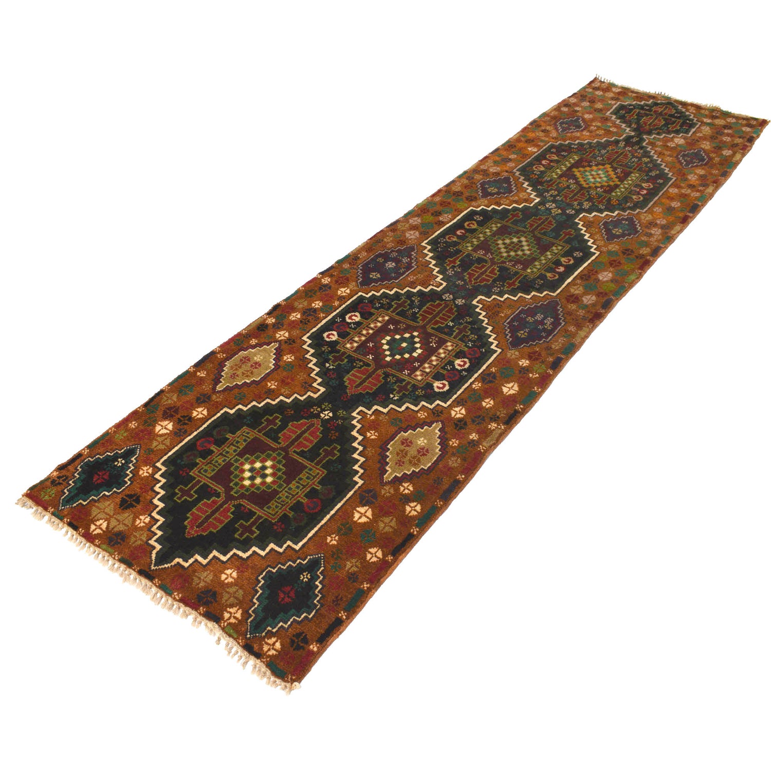 Afghan Baluchi Hallway Runner 2' 7" x 9' 8" ft / 80 x 295 cm - No. R18284