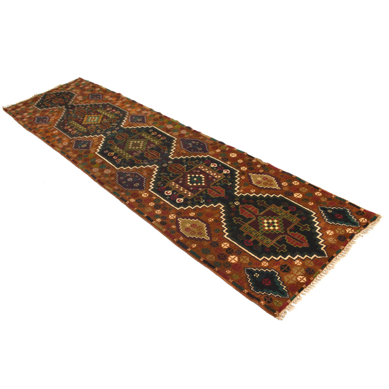 Afghan Baluchi Hallway Runner 2' 7" x 9' 8" ft / 80 x 295 cm - No. R18284