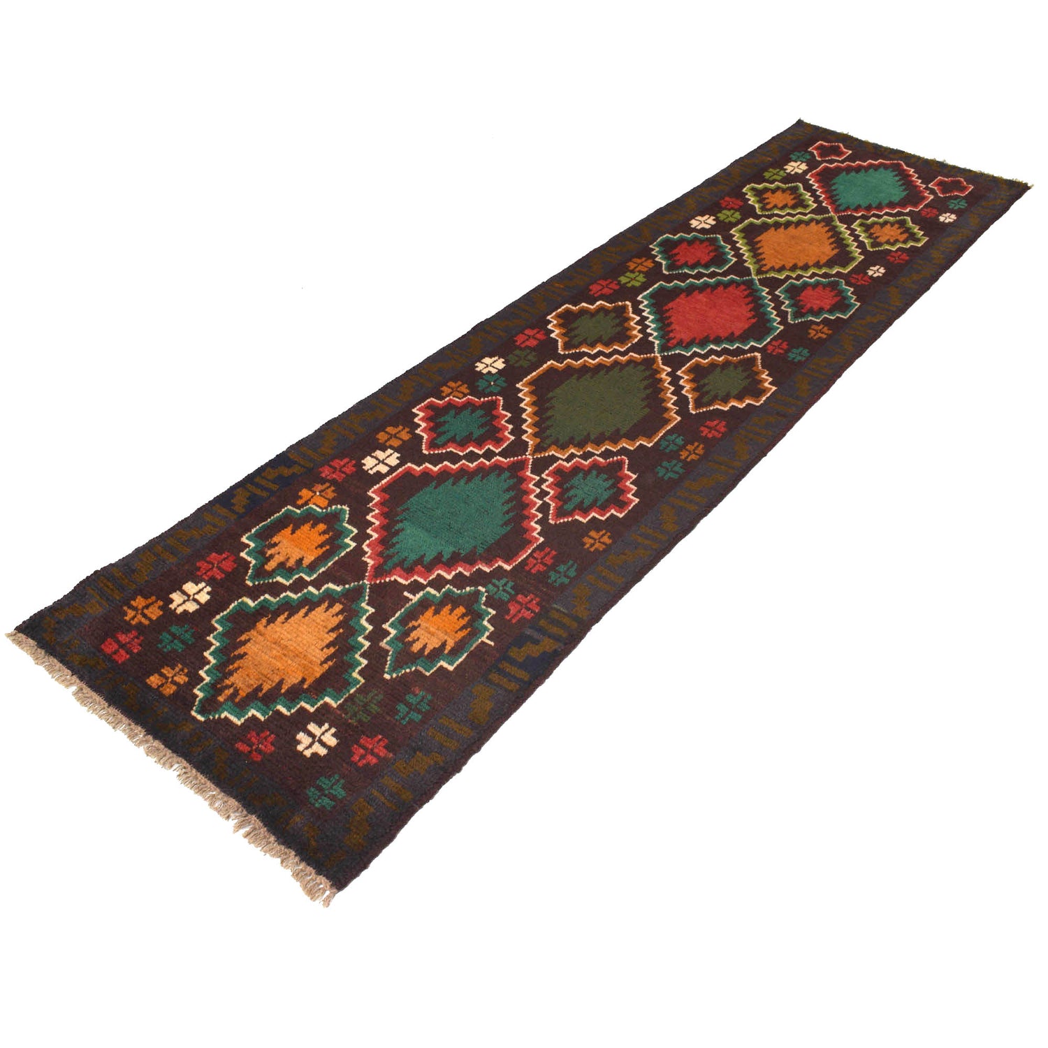 Afghan Baluchi Hallway Runner 2' 7" x 9' 6" ft / 79 x 290 cm - No. R18293
