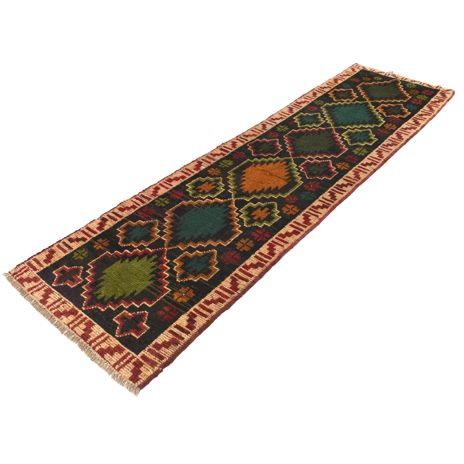 Afghan Baluchi Hallway Runner 2' 7" x 9' 5" ft / 80 x 288 cm - No. R18294