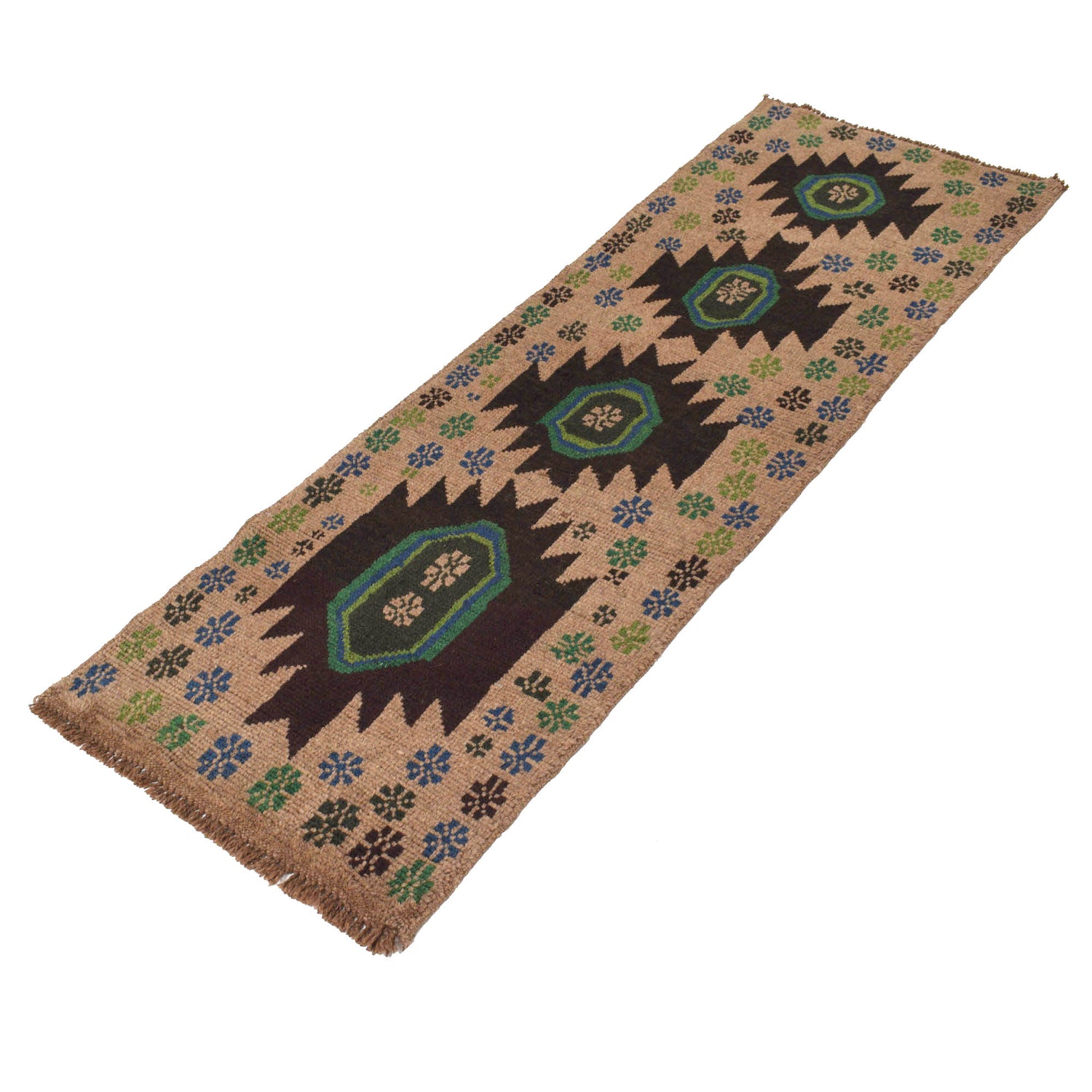 Traditional Handwoven Baluch Runner 1' 12" x 6' 4" ft / 60 x 192 cm - No. R18300