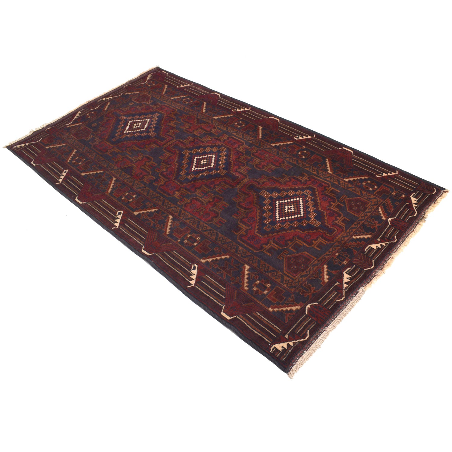 Handmade Baluchi Rug 3' 9" x 6' 9" ft / 114 x 206 cm - No. R18308
