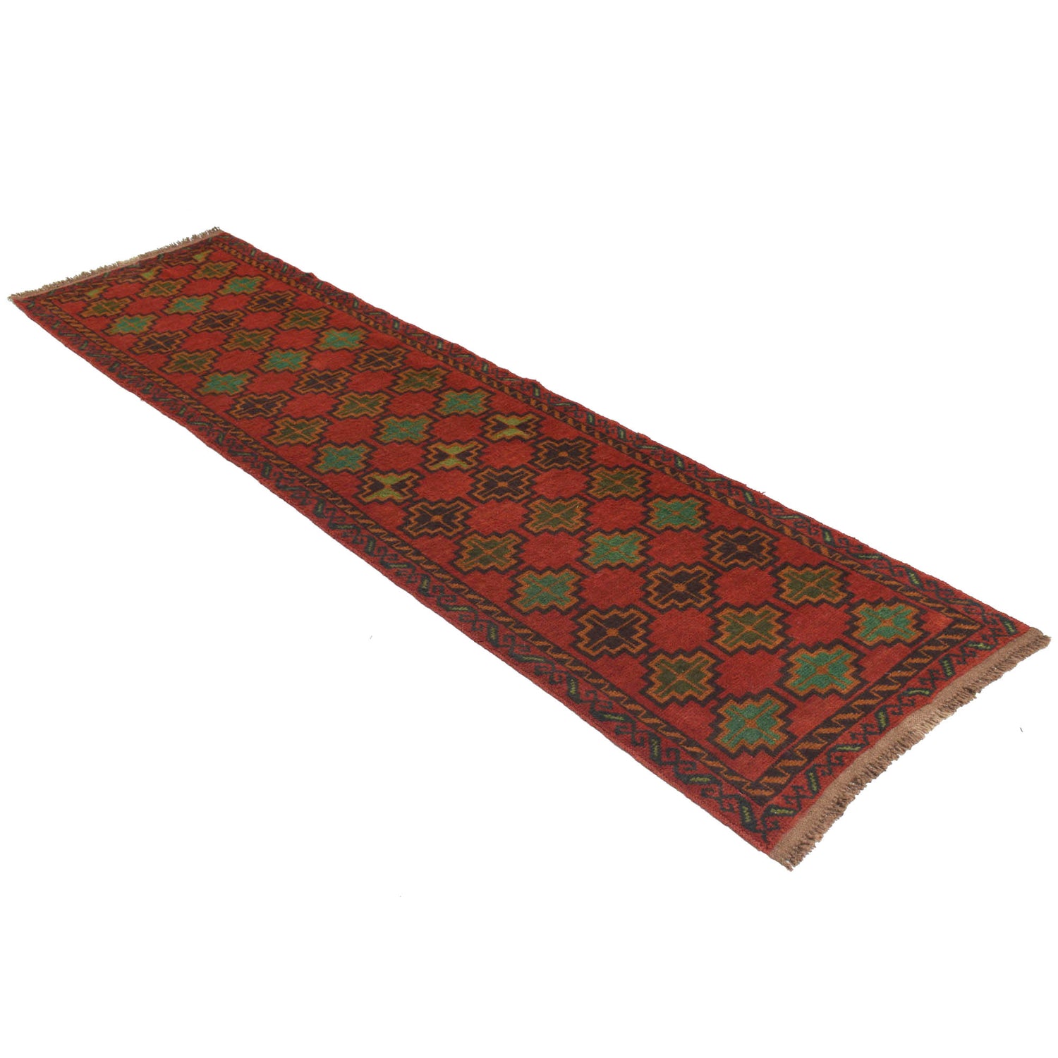 Afghan Baluchi Hallway Runner 2' 7" x 9' 8" ft / 78 x 295 cm - No. R18338