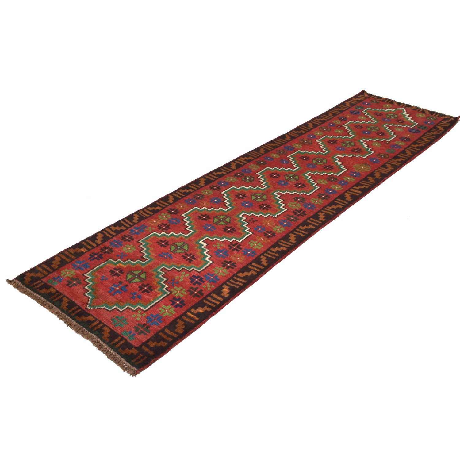 Afghan Baluchi Hallway Runner 2' 7" x 9' 7" ft / 78 x 291 cm - No. R18344