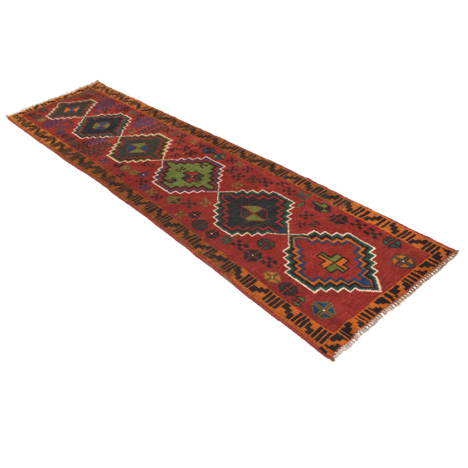 Afghan Baluchi Hallway Runner 2' 7" x 9' 7" ft / 79 x 293 cm - No. R18346