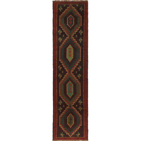 Afghan Baluchi Hallway Runner 2' 3" x 9' 5" ft / 69 x 287 cm - No. R18347
