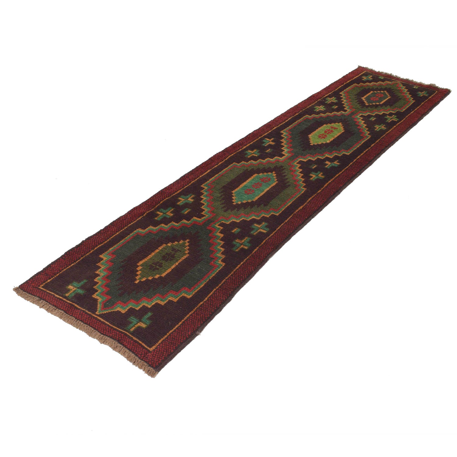 Afghan Baluchi Hallway Runner 2' 3" x 9' 5" ft / 69 x 287 cm - No. R18347