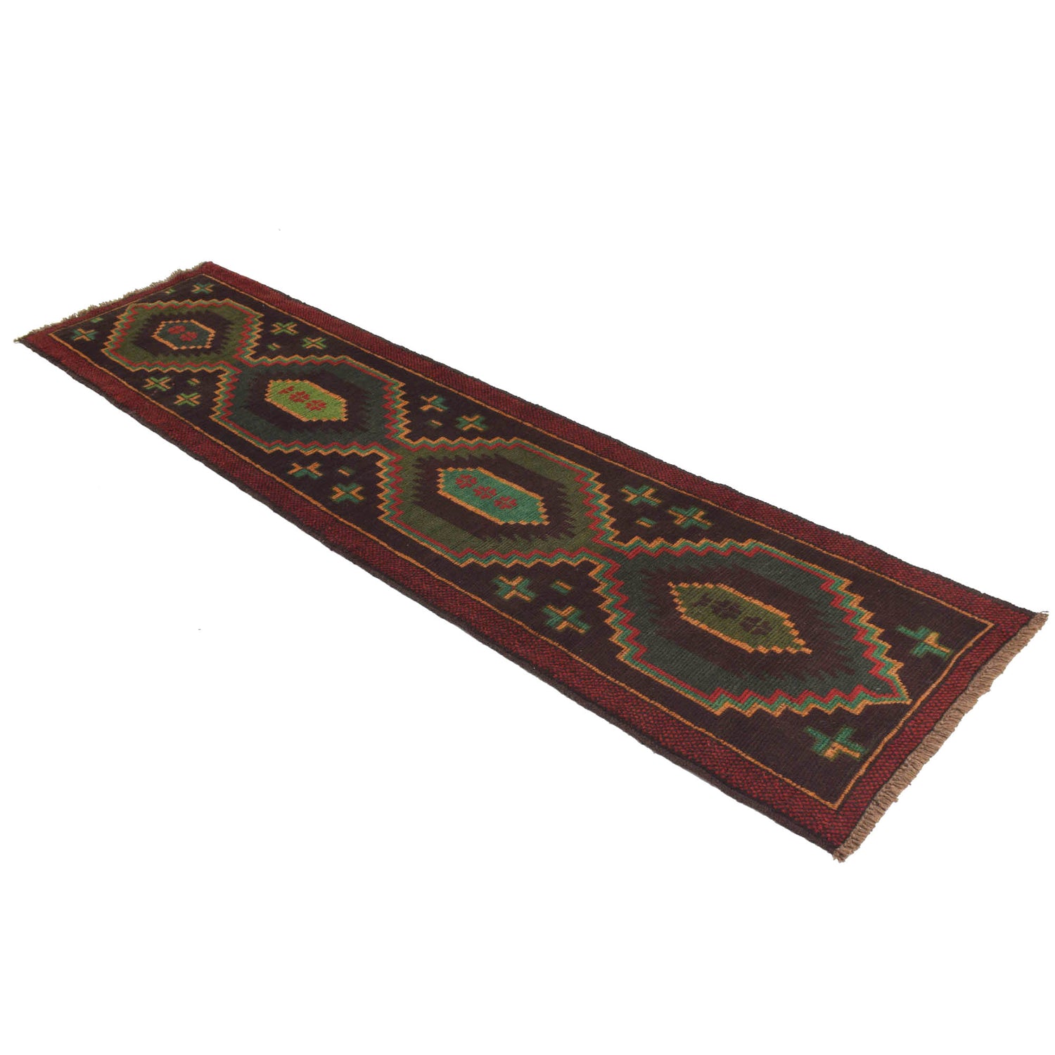 Afghan Baluchi Hallway Runner 2' 3" x 9' 5" ft / 69 x 287 cm - No. R18347