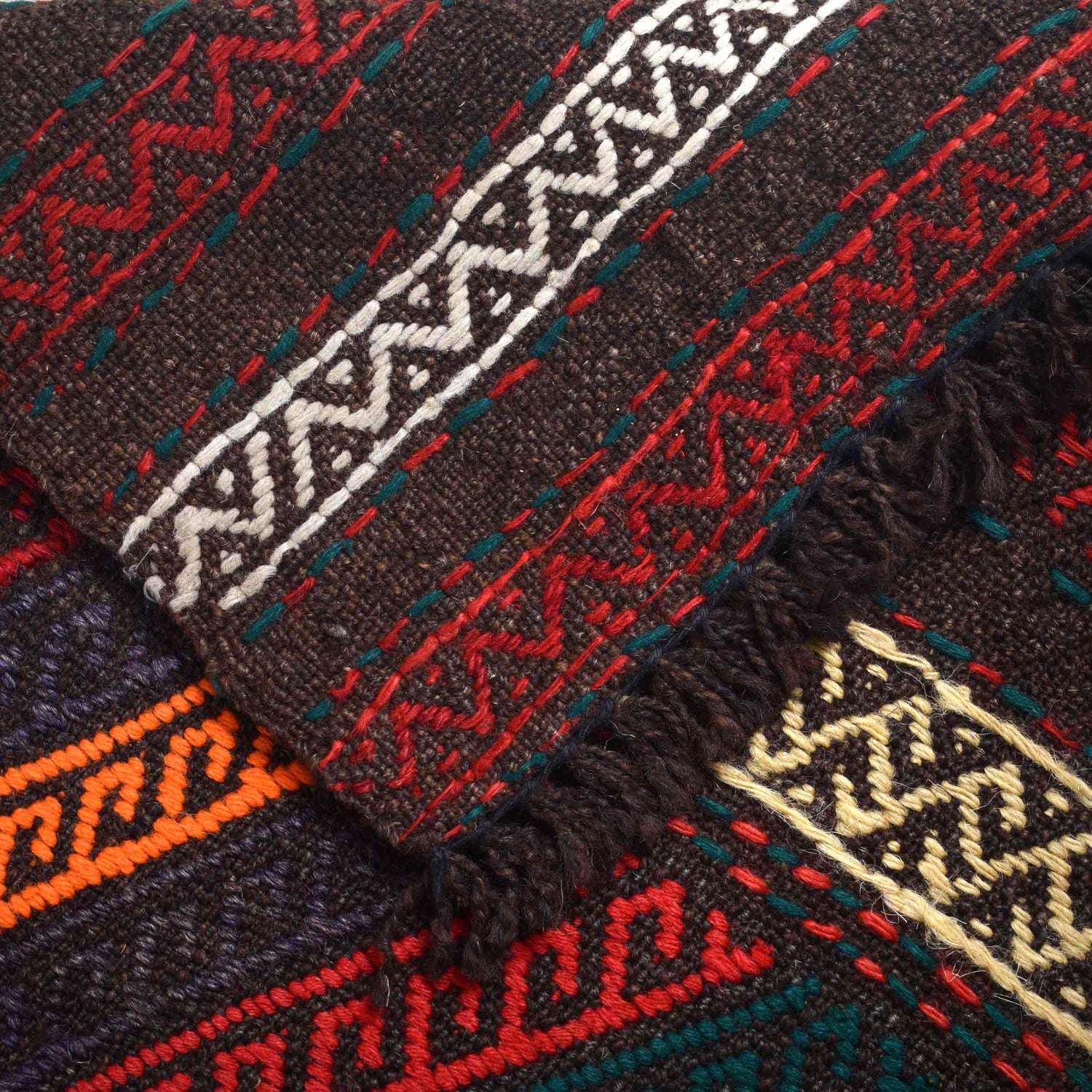 Handmade Flatweave Kilim Runner 2' 0" x 7' 0" ft / 62 x 214 cm - No. R18401