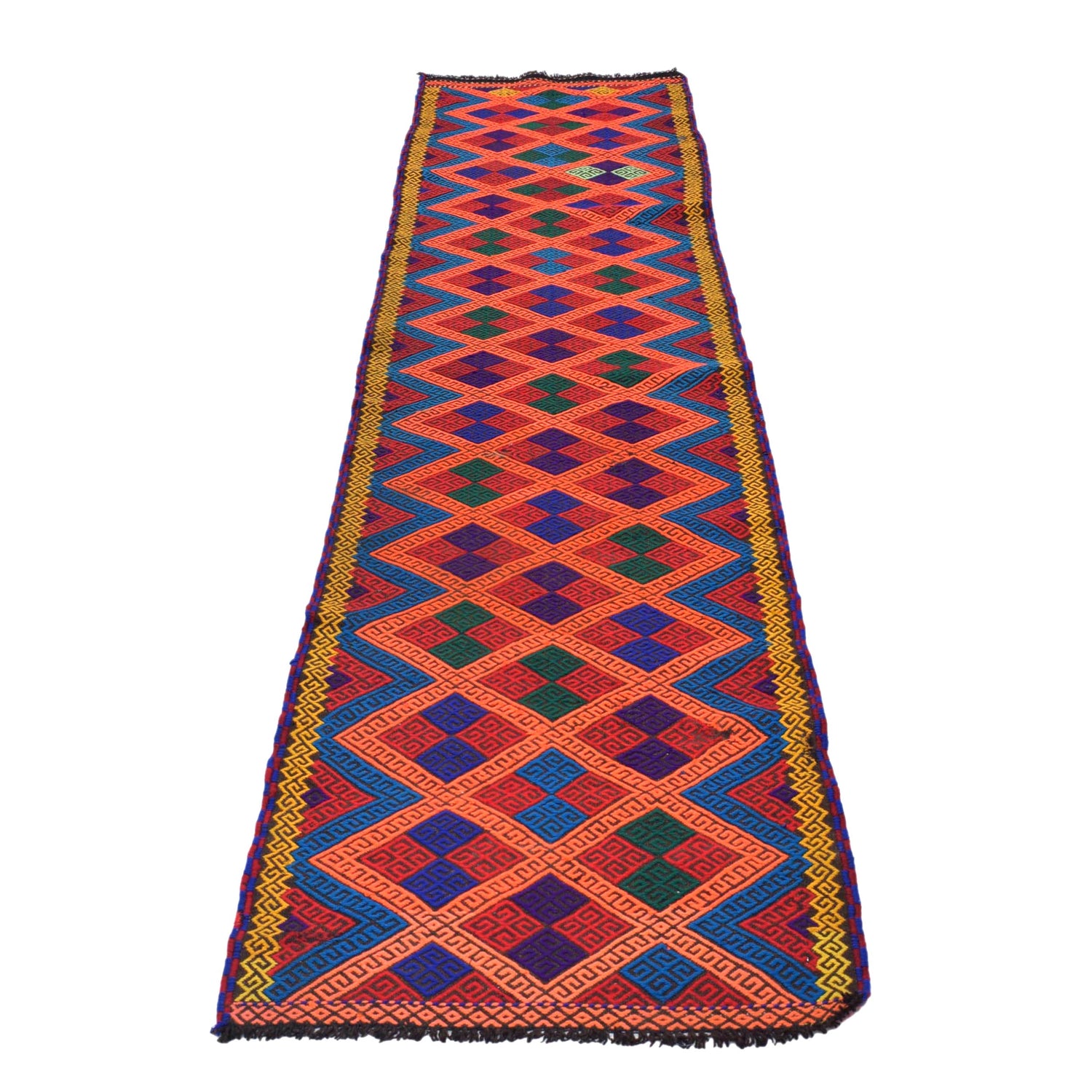 Long Kilim Runner 2' 2" x 11' 0" ft / 65 x 335 cm - No. R18403