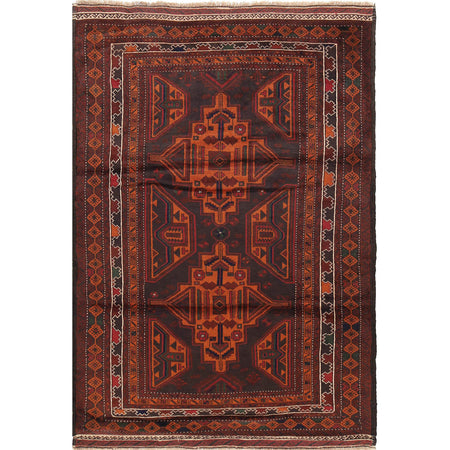 Tribal Baloch Rug 4' 2" x 6' 3" ft / 128 x 191 cm - No. R18786